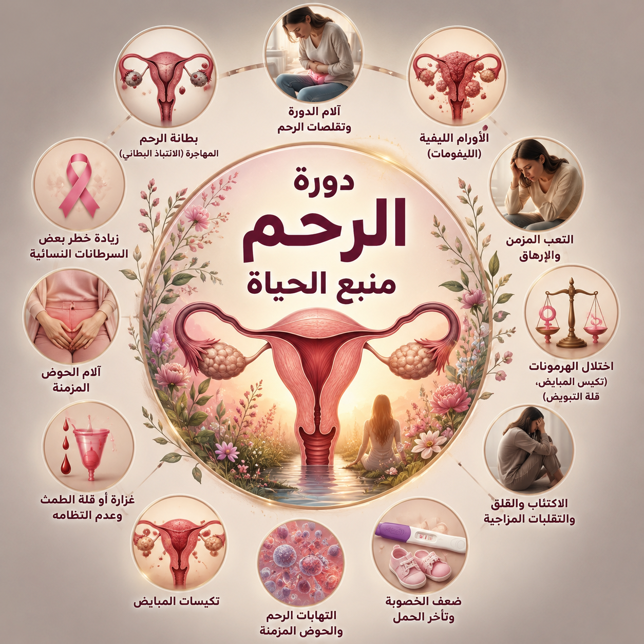الرحم منبع الحياة (تكيس-بطانة مهاجرة-ثدي-تليفات-قرحة رحم-اجهاضات-رغبة بحمل)